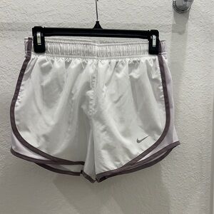 Nike Women's White and Gray Athletic Shorts